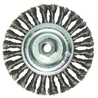 Anchor Brand Standard Twist Knot Wheels, 6 in D, 1/2 in Face, 0.23 Stainless Steel Wire 94869