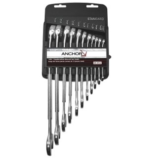 Anchor Brand Combination Wrench Set, 11 Piece, 12 Points, SAE 04812