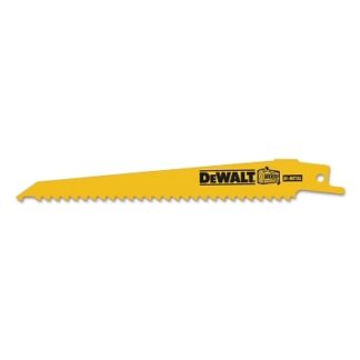 DeWalt Bi-Metal Reciprocating Saw Blades, 6 in, 6 TPI, Taper Back, Wood, 2/PK - DW48022