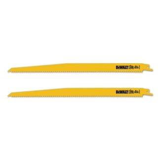 DeWalt Bi-Metal Reciprocating Saw Blades, 12 in, 6 TPI, Taper Back, Wood, 2/PK - DW48042