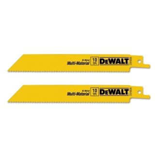 DeWalt Bi-Metal Reciprocating Saw Blades, 6 in, 10 TPI, Straight Back, Wood, 2/PK - DW48062