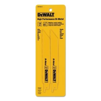 DeWalt Metal Cutting Reciprocating Saw Blades, 6 in, 14 TPI, Straight Back, 2/PK - DW48082