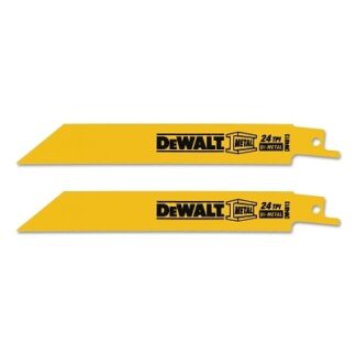 DeWalt Metal Cutting Reciprocating Saw Blades, 6 in, 24 TPI, Straight Back, 2/PK - DW48132