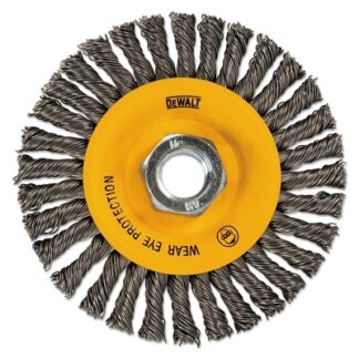 DeWalt Stringer Wire Wheel, 4 in dia, 3/8 in Face dia, 0.02 in Stainless Steel Wire, 20000 RPM - DW49204B