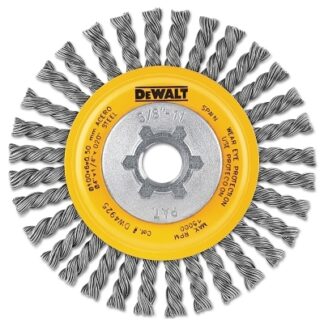 DeWalt Stringer Wire Wheel, 4 in dia, 1/2 in Face dia, 0.020 in Carbon Steel Wire, 20000 RPM - DW4925B