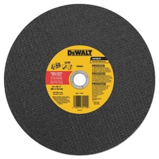 DeWalt High Speed Wheels, 12 in, 1 in Arbor, A24R, 6,400 rpm, Metal Cutting - DW8022