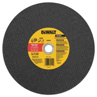 DeWalt High Speed Wheels, 12 in, 20 mm Arbor, A24R, 6,400 rpm, Metal Cutting - DW8023