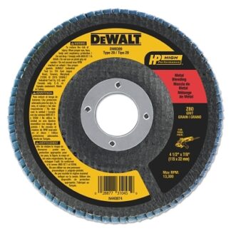 DeWalt High Perf T29 Flap Disc, 4-1/2 in, 80 Grit, 7/8 in Arbor, 13,300 RPM - DW8309