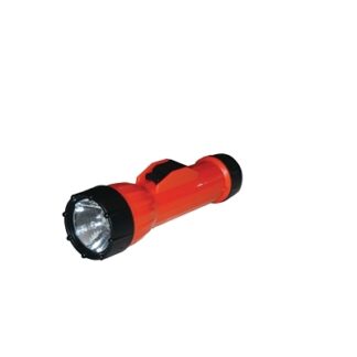 Bright Star LED WorkSAFE Waterproof Flashlight, 2 D-Cell Batteries, 80 LM, Safety Orange with Black End Cap/Lens Rim - 15460