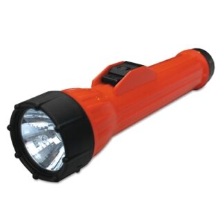 Bright Star LED WorkSAFE Waterproof Flashlight, 3 D-Cell Batteries, 60 LM, Safety Orange with Black End Cap/Lens Rim - 15720