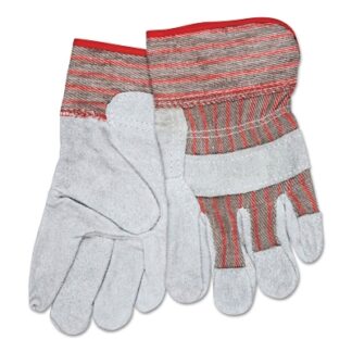MCR Safety Industrial Standard Shoulder Split Glove, Small, Leather, Red and Gray Fabric - 1201S