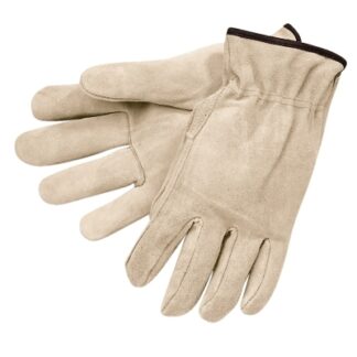 MCR Safety Premium-Grade Leather Driving Gloves, Cowhide, Large, Unlined, Straight Thumb, Gray - 3100L