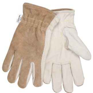 MCR Safety Split Leather Back Drivers Gloves, Large, Brown/Tan - 3204KL