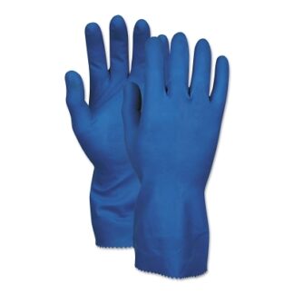 MCR Safety Unsupported Latex Gloves, 10 - 10 1/2, Latex, Blue - 5199B