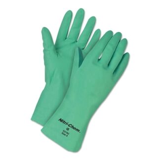 MCR Safety Unsupported Nitrile Gloves, Straight;Gauntlet Cuff, Flocked Lined, X-Large,15mil - 5320