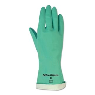 MCR Safety Unsupported Nitrile Gloves, Straight; Gauntlet Cuff, Flocked Lined, Size 8 - 5338S