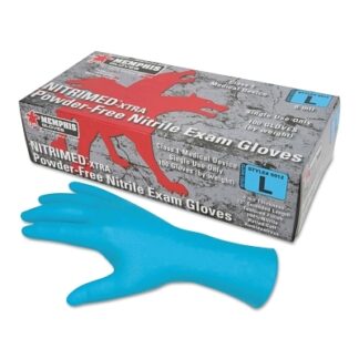 MCR Safety NitriMed Disposable Gloves, Powder Free, Textured, 6 mil, X-Large, Blue - 6012XL