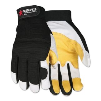 MCR Safety Fasguard Multi-Task Gloves, Black/Beige/White, Medium - 906M