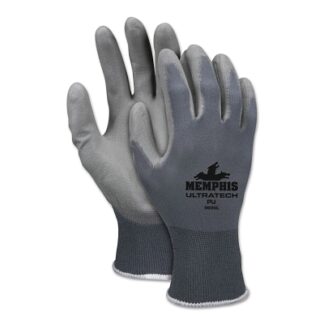 MCR Safety UltraTech PU Coated Gloves, Medium, Gray - 9696M