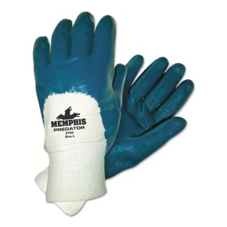 MCR Safety Predator Nitrile Coated Gloves, Large, Blue, Dipped, Palm Coated, Supported - 9750