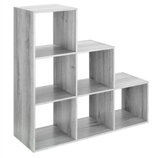 6 Section Step Organizer Gray