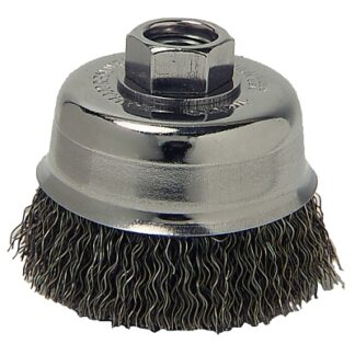 Anchor Brand Crimped Wire Cup Brush, 6 in Dia., 5/8-11 Arbor, 0.02 in Carbon Steel 93723
