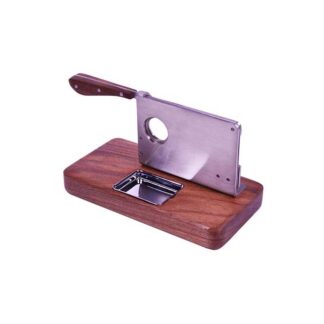 Cigar Accessories SKU # cc-750 -- Classic Style Table Top Cutter Walnut and Stainless Steel *** 1 EACH