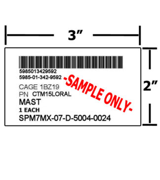 NMS E-Learning Systems SKU # DLA Packaging and Labeling Products:  Pre-Printed, MIL-STD 129 Unit ID Adhesive Label (3”x2”) *** 1 EACH