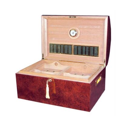 Humidor Supreme SKU # HUM-200DL -- Treasure Dome 200 Cigar Dome Lid Humidor Dark Amboyna *** 1 EACH