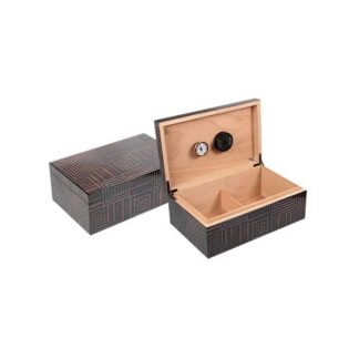 Humidor Supreme SKU # HUM-AZTECA -- 75ct Humidor w/ Hygrometer