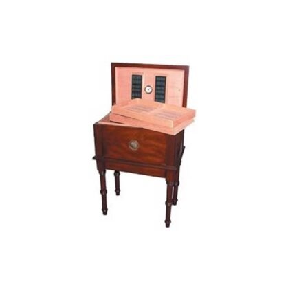 Humidor Supreme SKU # HUM-SAN MARCO -- 300 CT ANTIQUE TABLE HUMIDOR DISTRESSED WALNUT FINISH *** 1 EACH