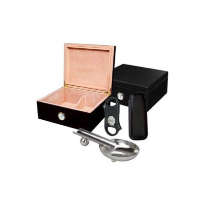 Humidor Supreme SKU # REMBRANDT BK -- 50 CT HUMIDOR BLACK BLACK FIINSH *** 1 EACH