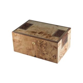 Humidor Supreme SKU # Toulouse-175 -- Toulouse 175ct humidor HIGH LACQUER MAPA BURL FINISH *** 1 EACH