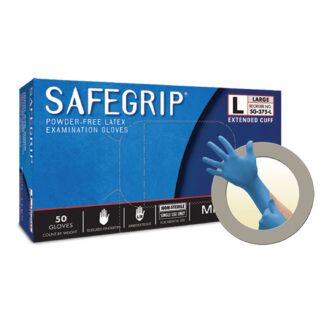 Ansell Microflex Safegrip Powder-free Extended Cuff Latex Exam Gloves Sg-375-l