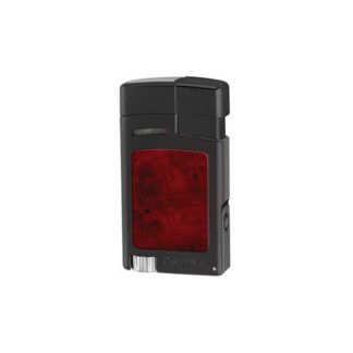 Xikar SKU # 524BKB -- Forte Soft Flame Lighter Black w/ Burl Inserts *** 1 EACH