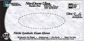 Innovative Nitriderm Ultra White Nitrile Synthetic Powder-free Exam Gloves 167100