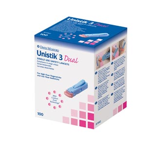 Owen Mumford Unistik 3 Pre-set Single Use Safety Lancets At1062